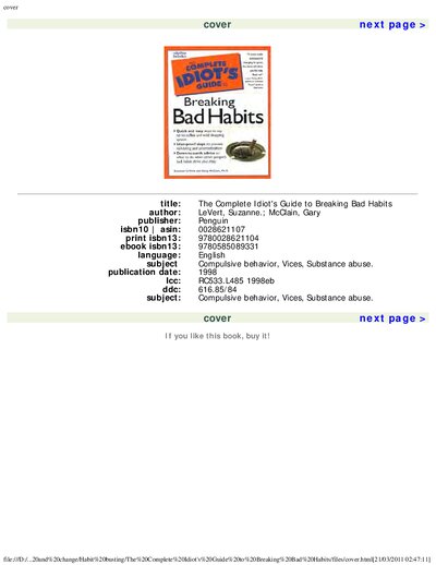 The Complete Idiot s Guide to Breaking Bad Habits (2nd Edition) ( PDFDrive )