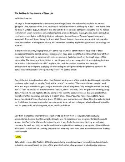 The Real Leadership Lessons of Steve Job