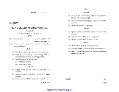 BCA III computer operating system 2020