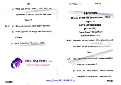 BCA III data structure h3839 2024